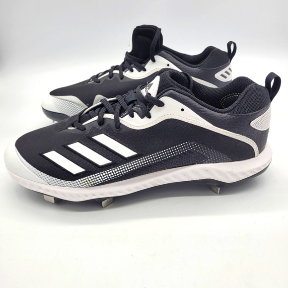 Adidas White Icon 6 Bounce Baseball Cleats Men\'s 14 Shoes Black White NEW main image 11